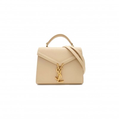 YSL CASSANDRA MINI TOP HANDLE BAG IN GRAIN DE POUDRE EMBOSSED LEATHER 602716623931 (20*16*7.5cm)